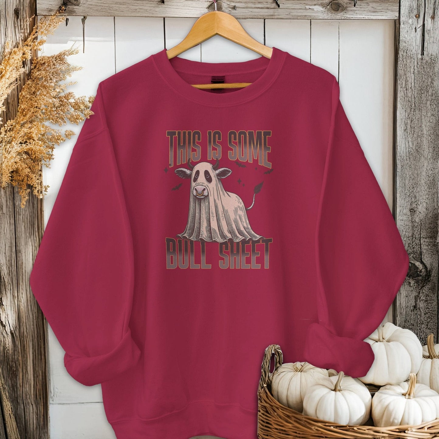 Physical Item Adult Sweatshirt / S / Garnet Bull Sheet Halloween Shirt