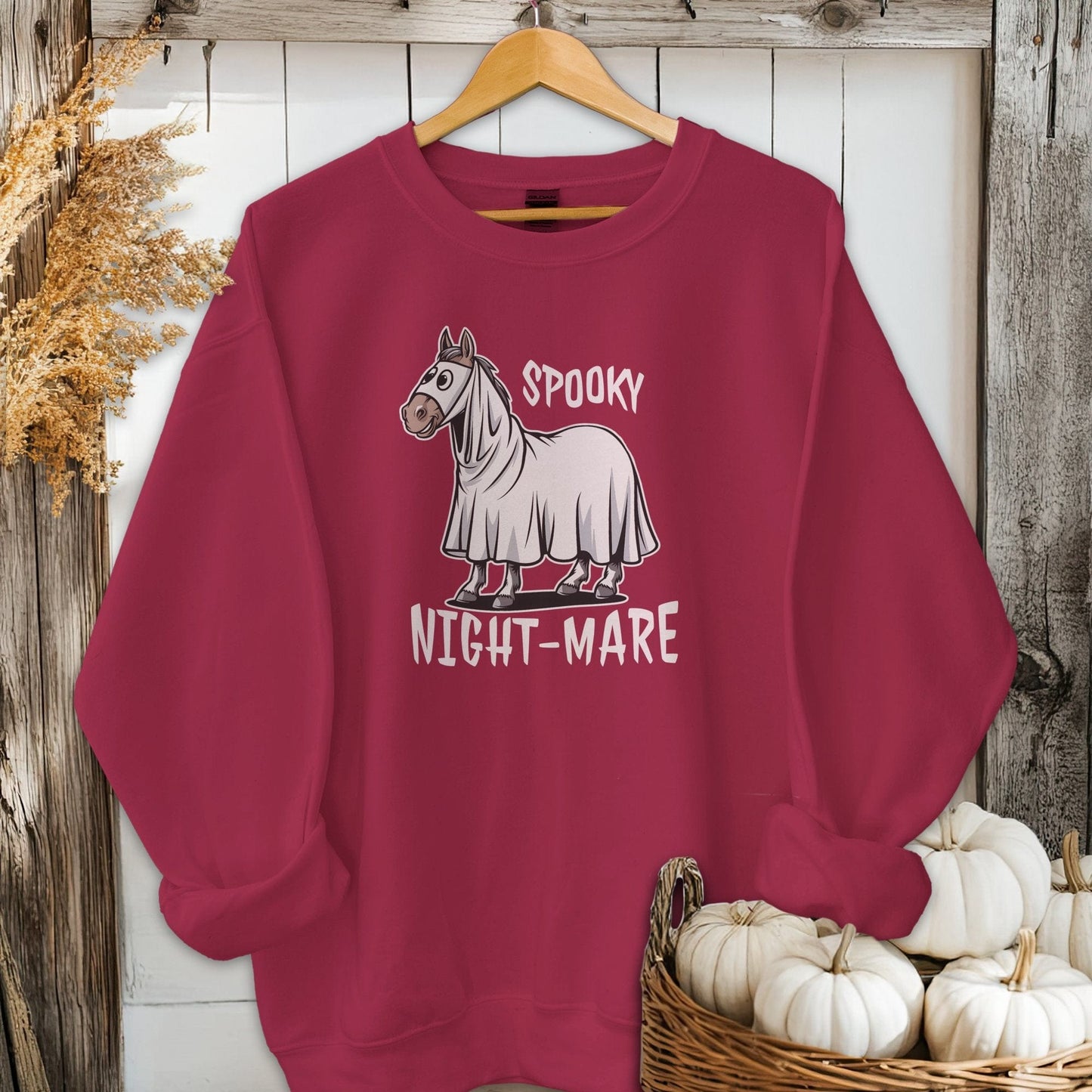 Physical Item Adult Sweatshirt / S / Garnet Spooky Nightmare Halloween Shirt