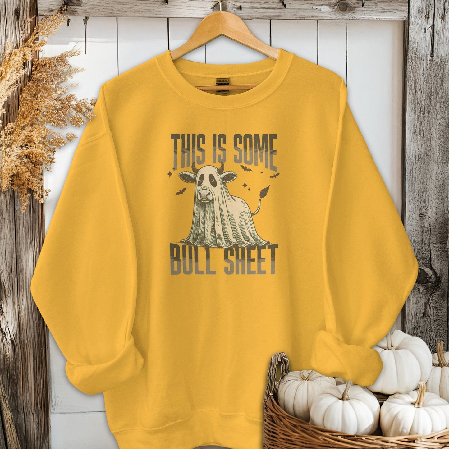 Physical Item Adult Sweatshirt / S / Gold Bull Sheet Halloween Shirt