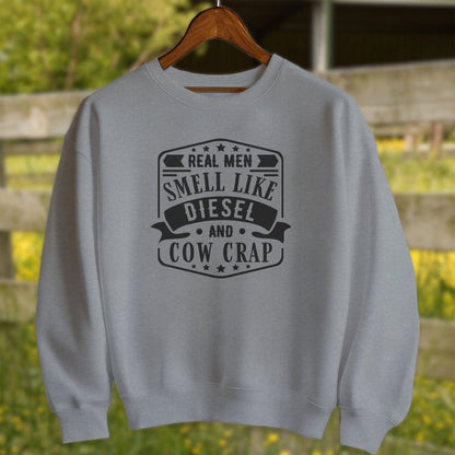 Physical Item Adult Sweatshirt / S / Graphite Heather Real Men Smell Like Diesel Shirt