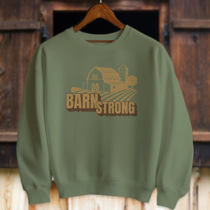 Physical Item Adult Sweatshirt / S / Military Green Barn Strong Shirt