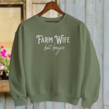 Physical Item Adult Sweatshirt / S / Military Green Farm Wife but Boujee Shirt