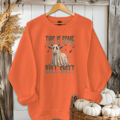 Physical Item Adult Sweatshirt / S / Orange Bull Sheet Halloween Shirt