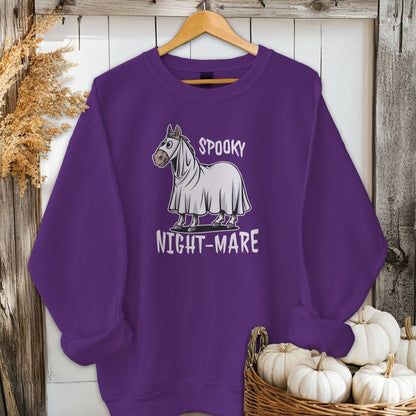 Physical Item Adult Sweatshirt / S / Purple Spooky Nightmare Halloween Shirt