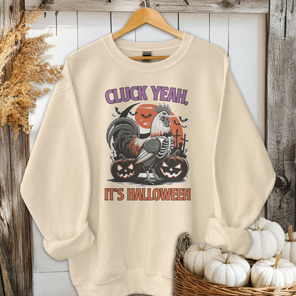 Physical Item Adult Sweatshirt / S / Sand Cluck Yeah It's Halloween Shirt