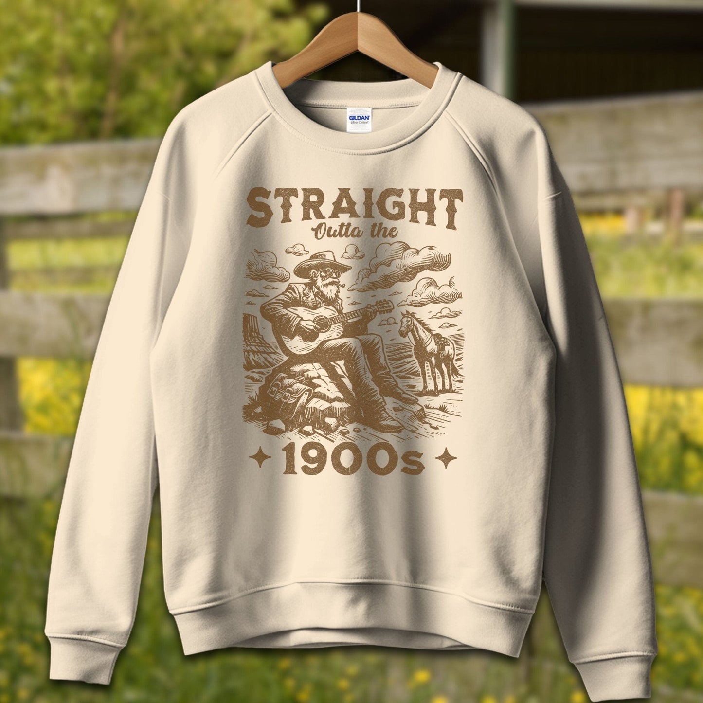 Physical Item Adult Sweatshirt / S / Sand Straight Outta the 1900s Guy Shirt