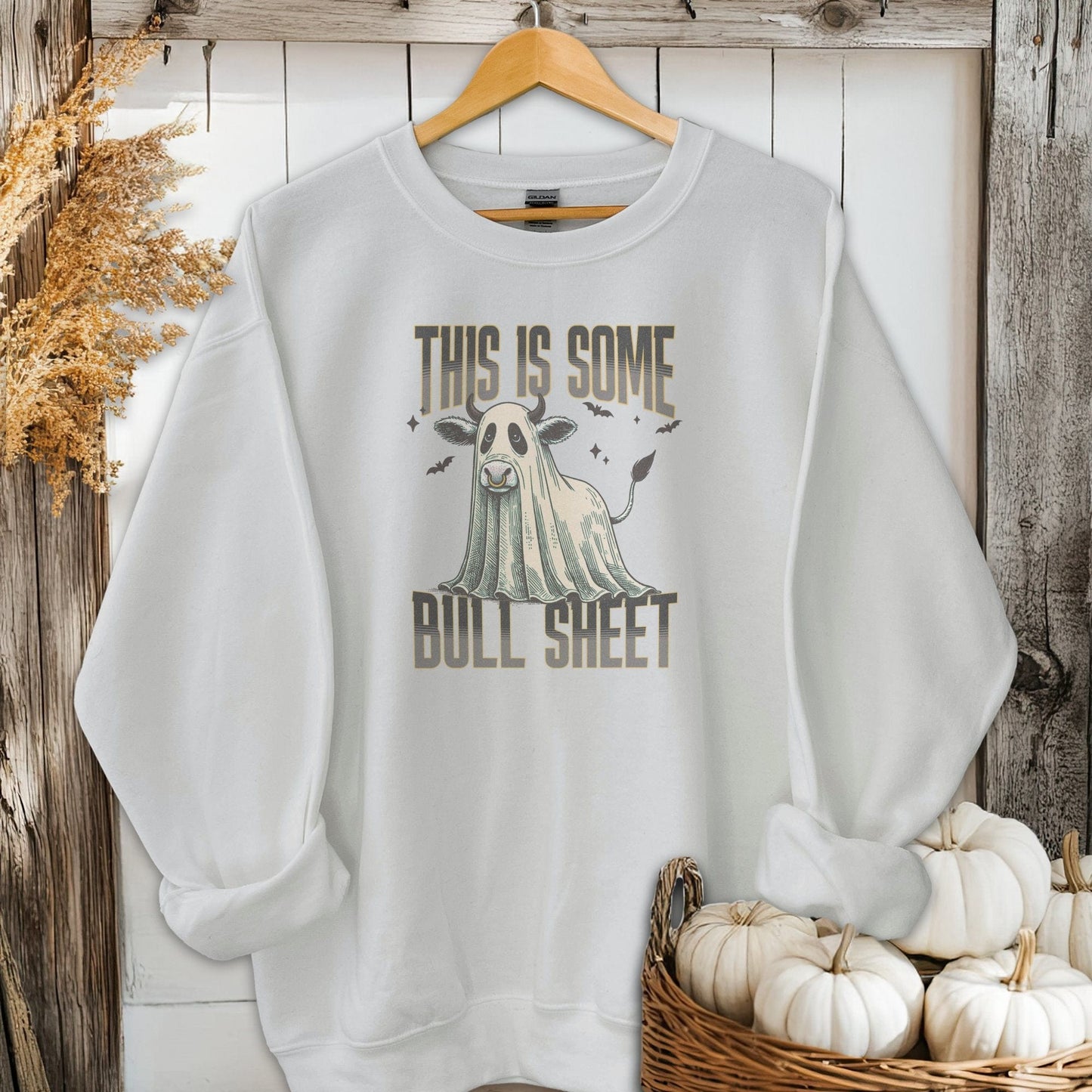 Physical Item Adult Sweatshirt / S / Sport Grey Bull Sheet Halloween Shirt