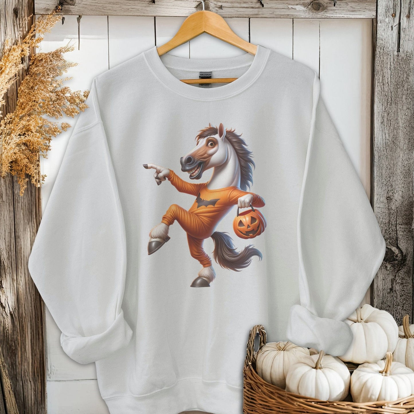 Physical Item Adult Sweatshirt / S / Sport Grey Halloween Horse Shirt