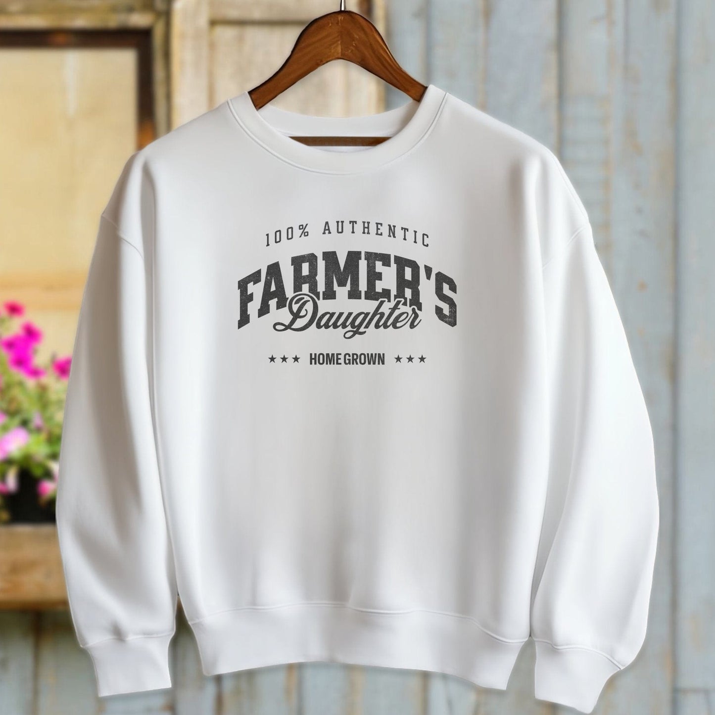 Physical Item Adult Sweatshirt / S / White 100% Authentic Farmers Daughter Shirt