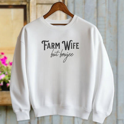 Physical Item Adult Sweatshirt / S / White Farm Wife but Boujee Shirt