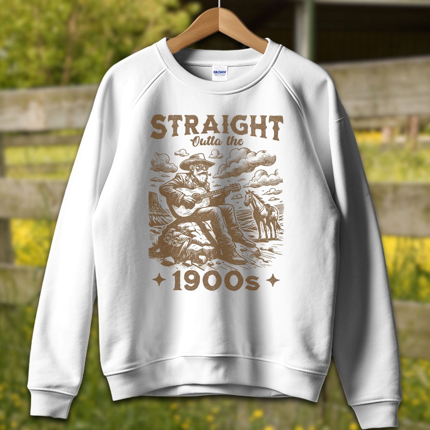 Physical Item Adult Sweatshirt / S / White Straight Outta the 1900s Guy Shirt