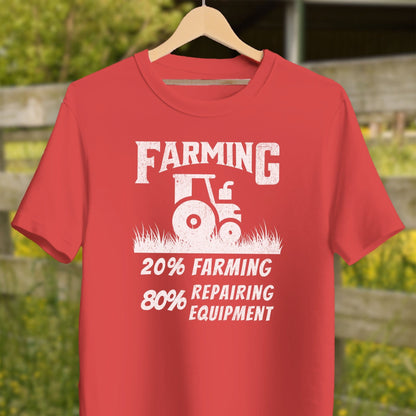 Physical Item Adult T-Shirt / Heather Red / XS 20% Farming Shirt