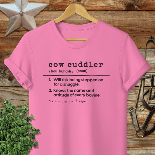 Physical Item Adult T-Shirt / S / Azalea Cow Cuddler Definition T-shirt