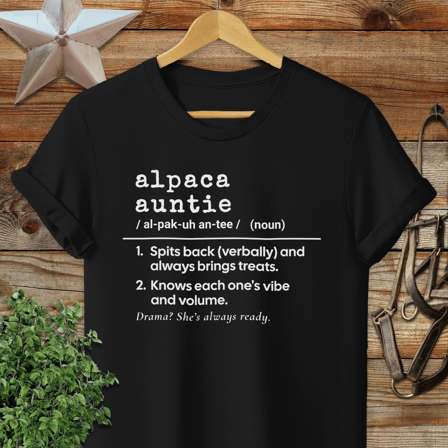 Physical Item Adult T-Shirt / S / Black Alpaca Auntie Definition T-shirt