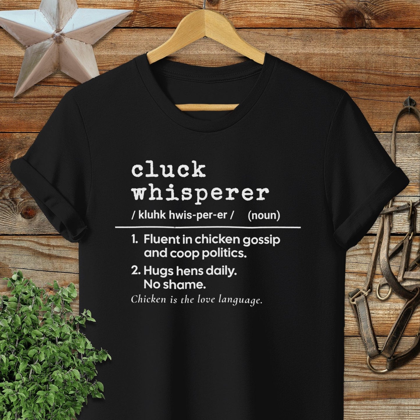 Physical Item Adult T-Shirt / S / Black Cluck Whisperer Definition T-shirt