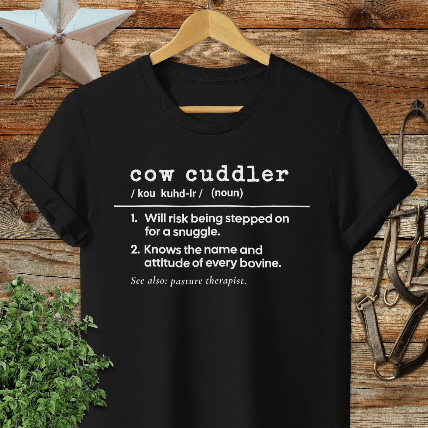 Physical Item Adult T-Shirt / S / Black Cow Cuddler Definition T-shirt