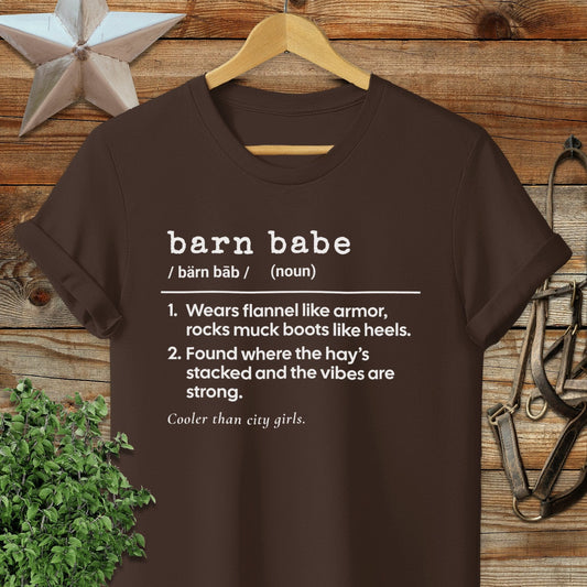 Physical Item Adult T-Shirt / S / Chocolate Barn Babe Definition T-shirt