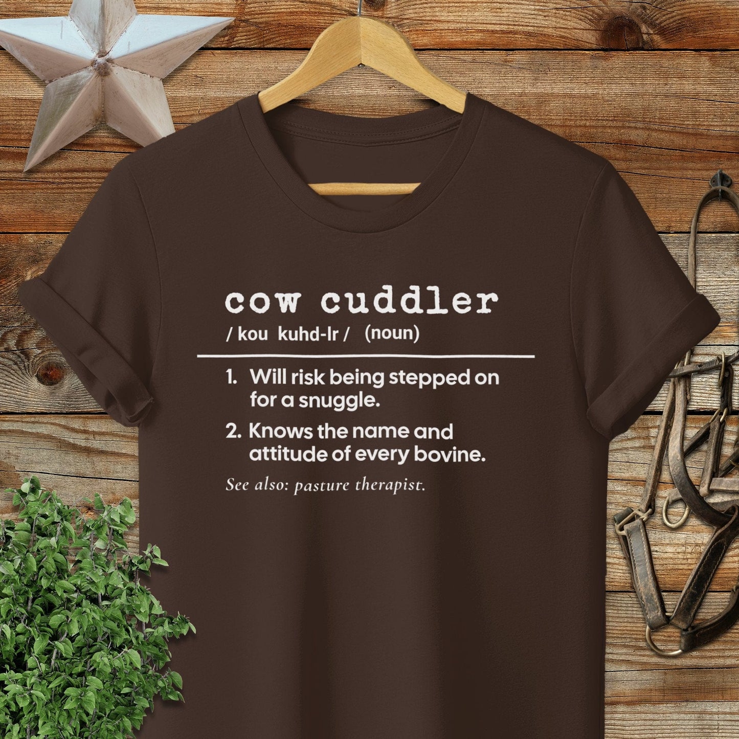 Physical Item Adult T-Shirt / S / Chocolate Cow Cuddler Definition T-shirt