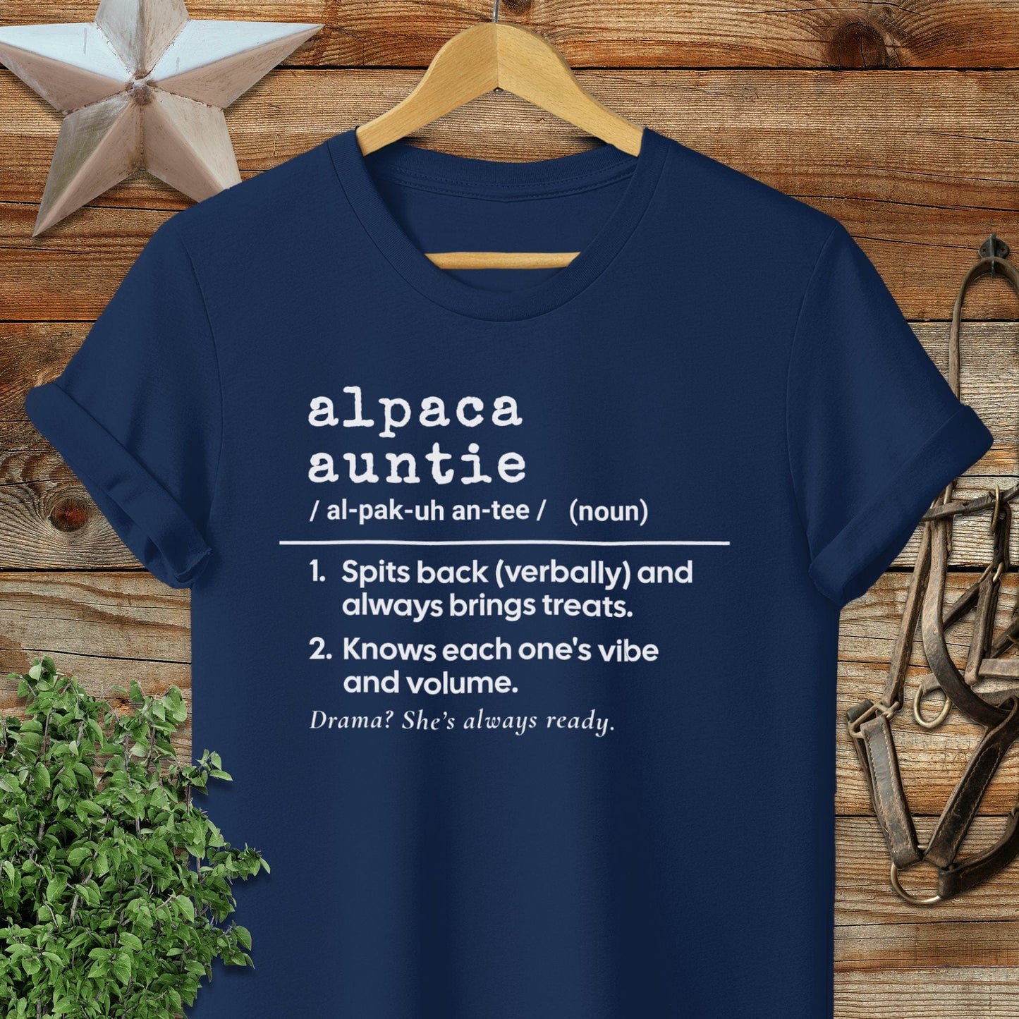 Physical Item Adult T-Shirt / S / Navy Alpaca Auntie Definition T-shirt