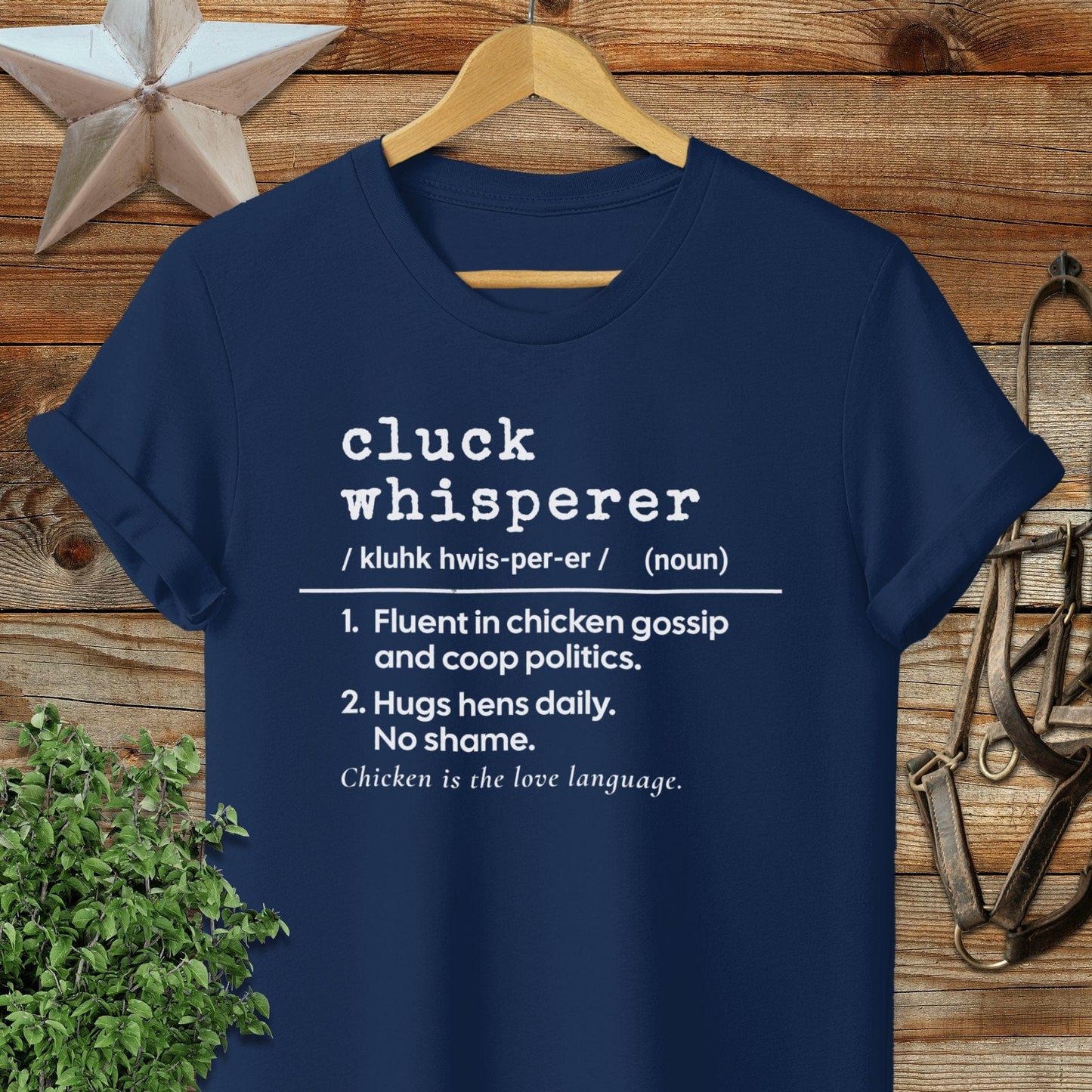 Physical Item Adult T-Shirt / S / Navy Cluck Whisperer Definition T-shirt