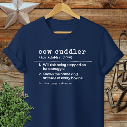 Physical Item Adult T-Shirt / S / Navy Cow Cuddler Definition T-shirt