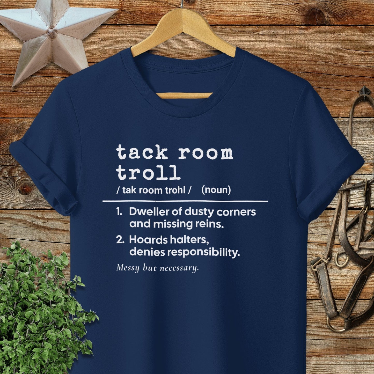 Physical Item Adult T-Shirt / S / Navy Tack Room Troll Definition T-shirt