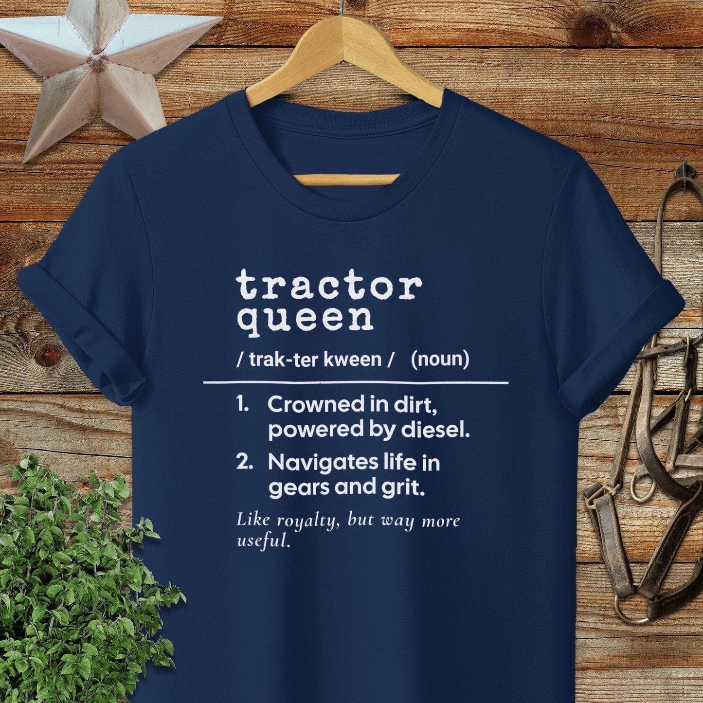 Physical Item Adult T-Shirt / S / Navy Tractor Queen Definition T-shirt