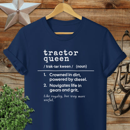 Physical Item Adult T-Shirt / S / Navy Tractor Queen Definition T-shirt