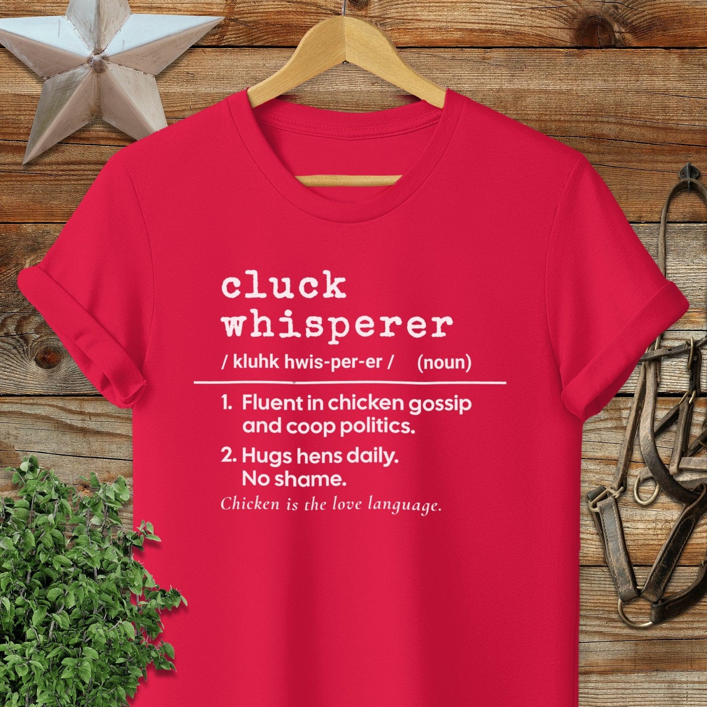 Physical Item Adult T-Shirt / S / Red Cluck Whisperer Definition T-shirt