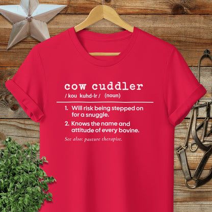 Physical Item Adult T-Shirt / S / Red Cow Cuddler Definition T-shirt