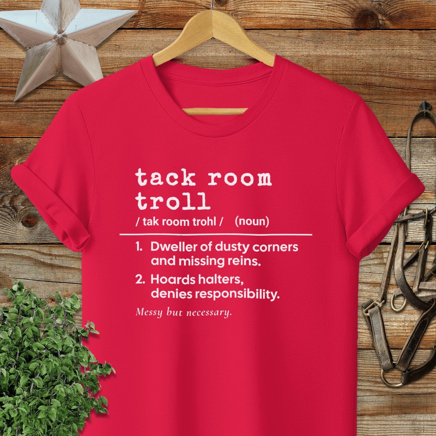 Physical Item Adult T-Shirt / S / Red Tack Room Troll Definition T-shirt