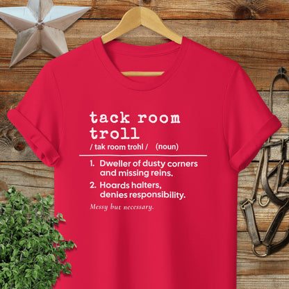 Physical Item Adult T-Shirt / S / Red Tack Room Troll Definition T-shirt