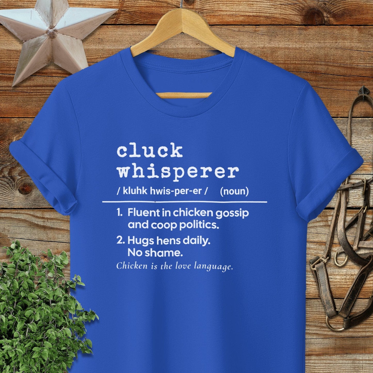 Physical Item Adult T-Shirt / S / Royal Cluck Whisperer Definition T-shirt