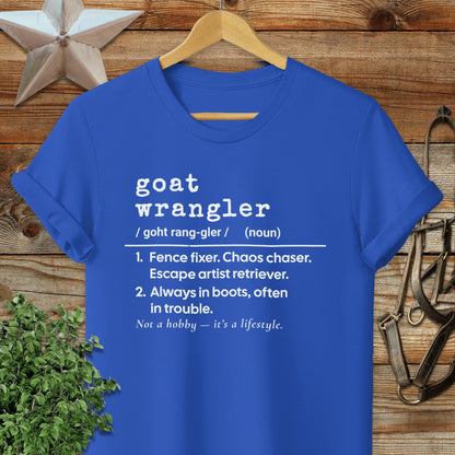 Physical Item Adult T-Shirt / S / Royal Goat Wrangler Definition T-shirt