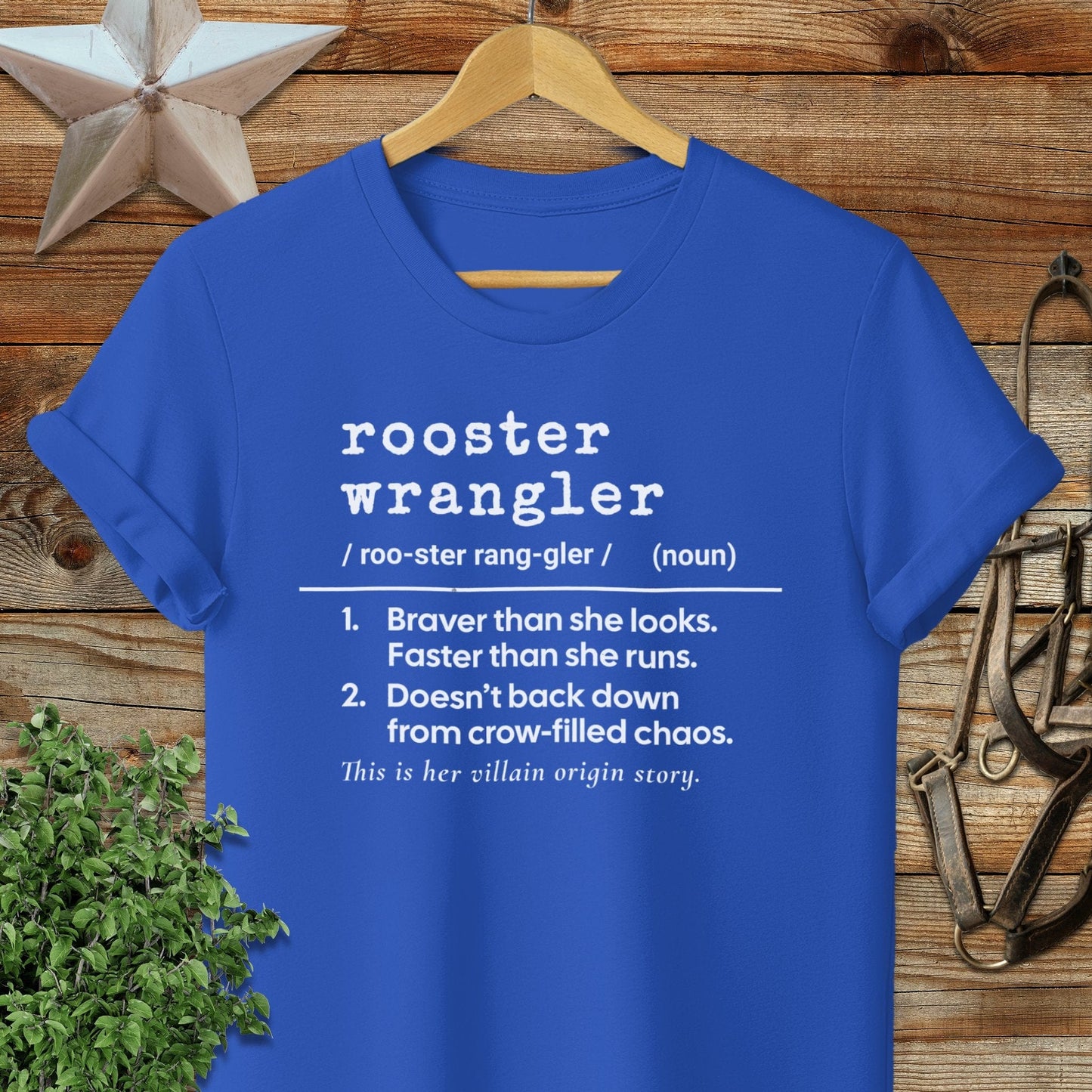 Physical Item Adult T-Shirt / S / Royal Rooster Wrangler Definition T-shirt