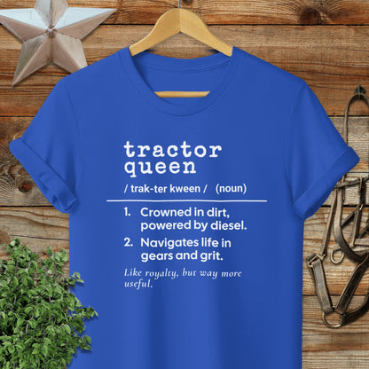Physical Item Adult T-Shirt / S / Royal Tractor Queen Definition T-shirt