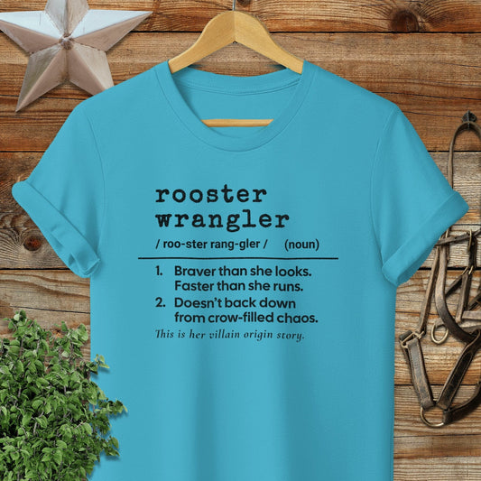 Physical Item Adult T-Shirt / S / Tropical Blue Rooster Wrangler Definition T-shirt