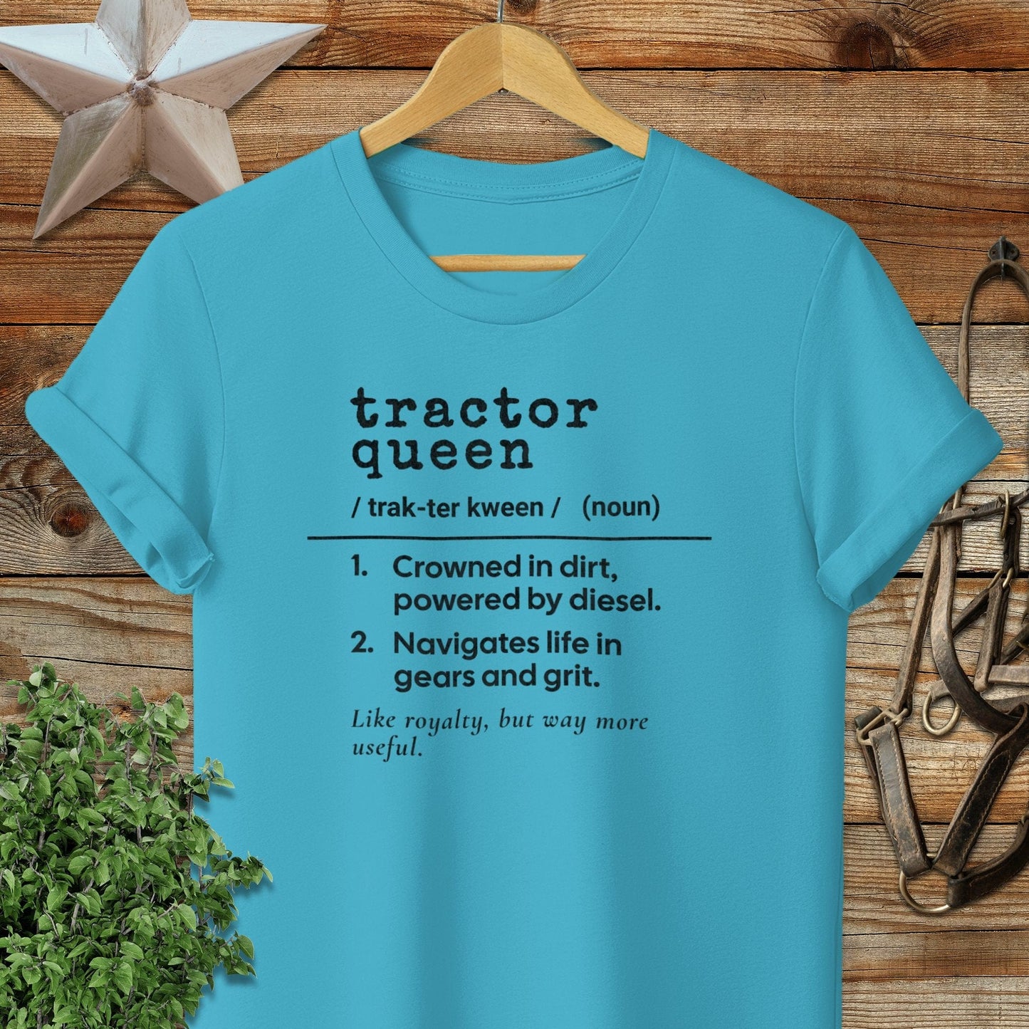 Physical Item Adult T-Shirt / S / Tropical Blue Tractor Queen Definition T-shirt