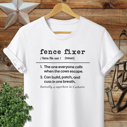Physical Item Adult T-Shirt / S / White Fence Fixer Definition T-shirt
