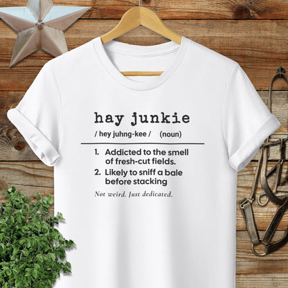 Physical Item Adult T-Shirt / S / White Hay Junkie Definition T-shirt