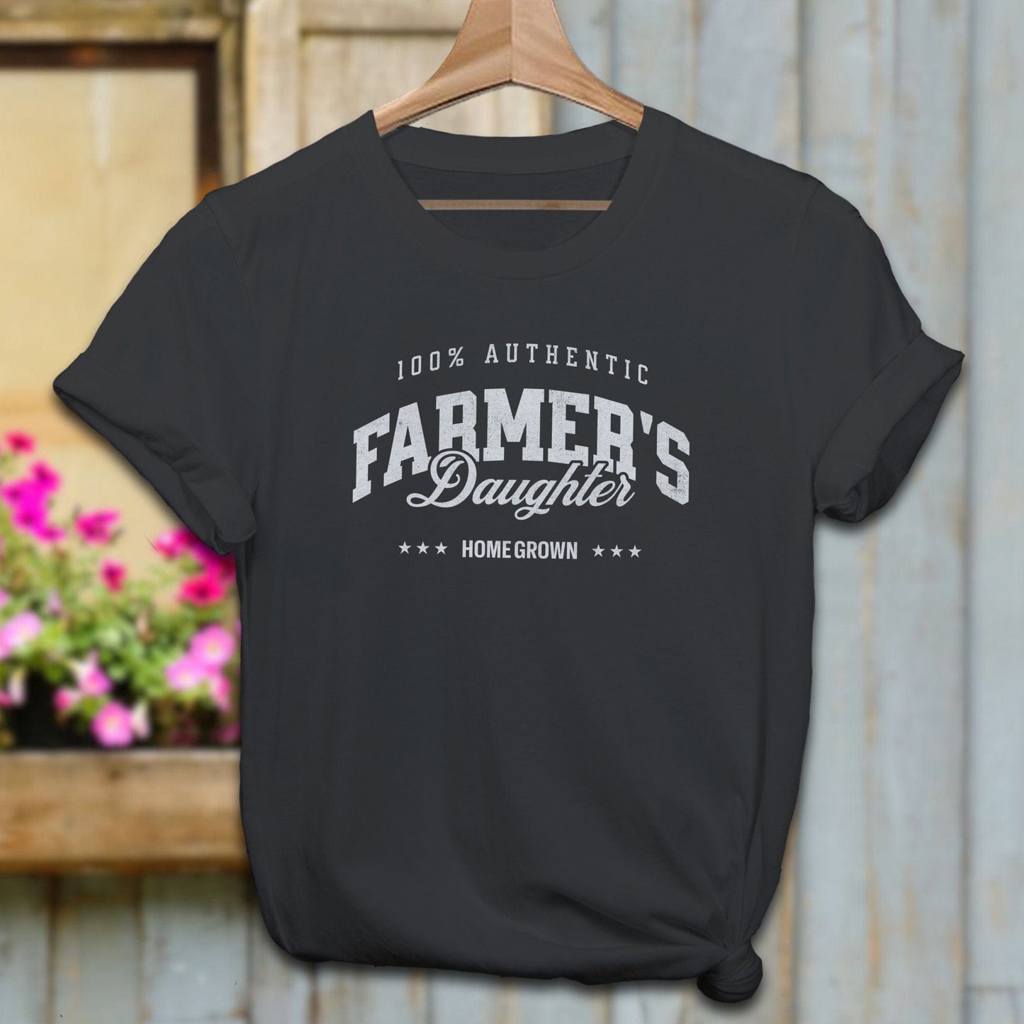 Physical Item Adult T-Shirt / XS / Black 100% Authentic Farmers Daughter Shirt