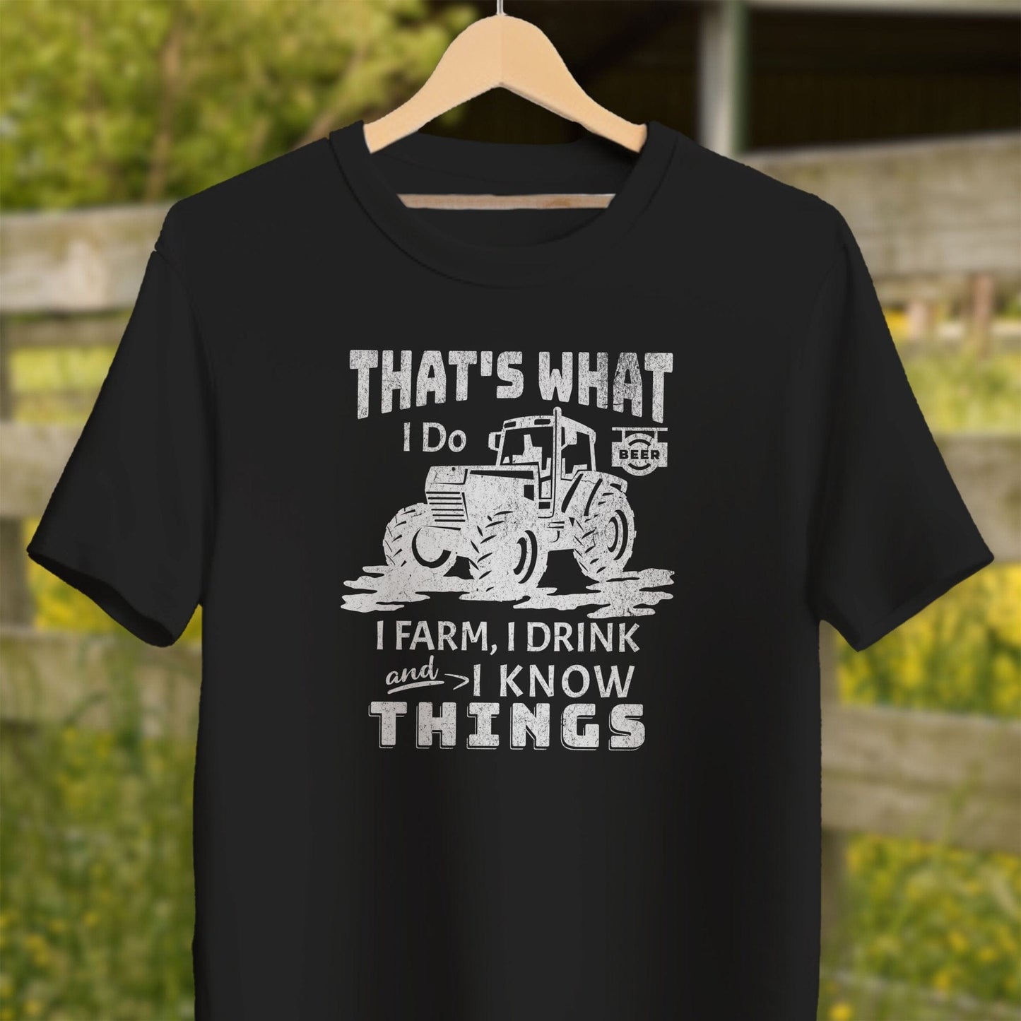 Physical Item Adult T-Shirt / XS / Black I Farm I Drink I Know Things Shirt