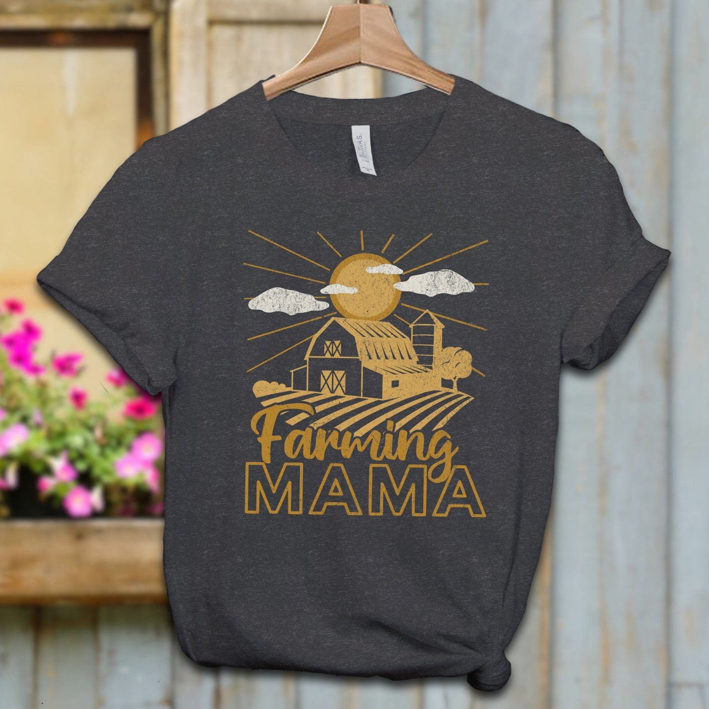 Physical Item Adult T-shirt / XS / Dark Grey Heather Farming Mama Shirt