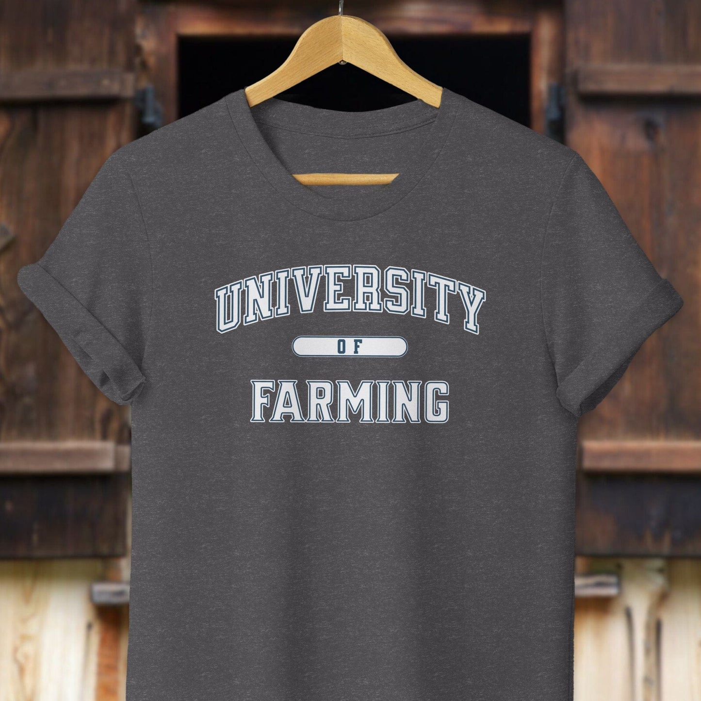 Physical Item Adult T-Shirt / XS / Dark Grey Heather University Of Farming Shirt