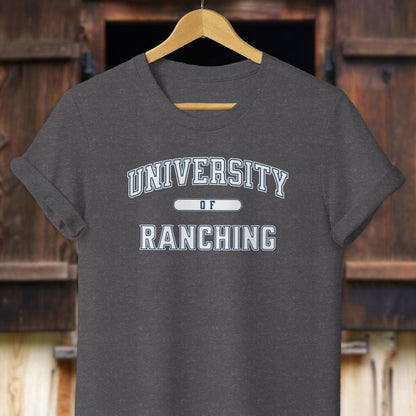 Physical Item Adult T-Shirt / XS / Dark Grey Heather University of Ranching Shirt