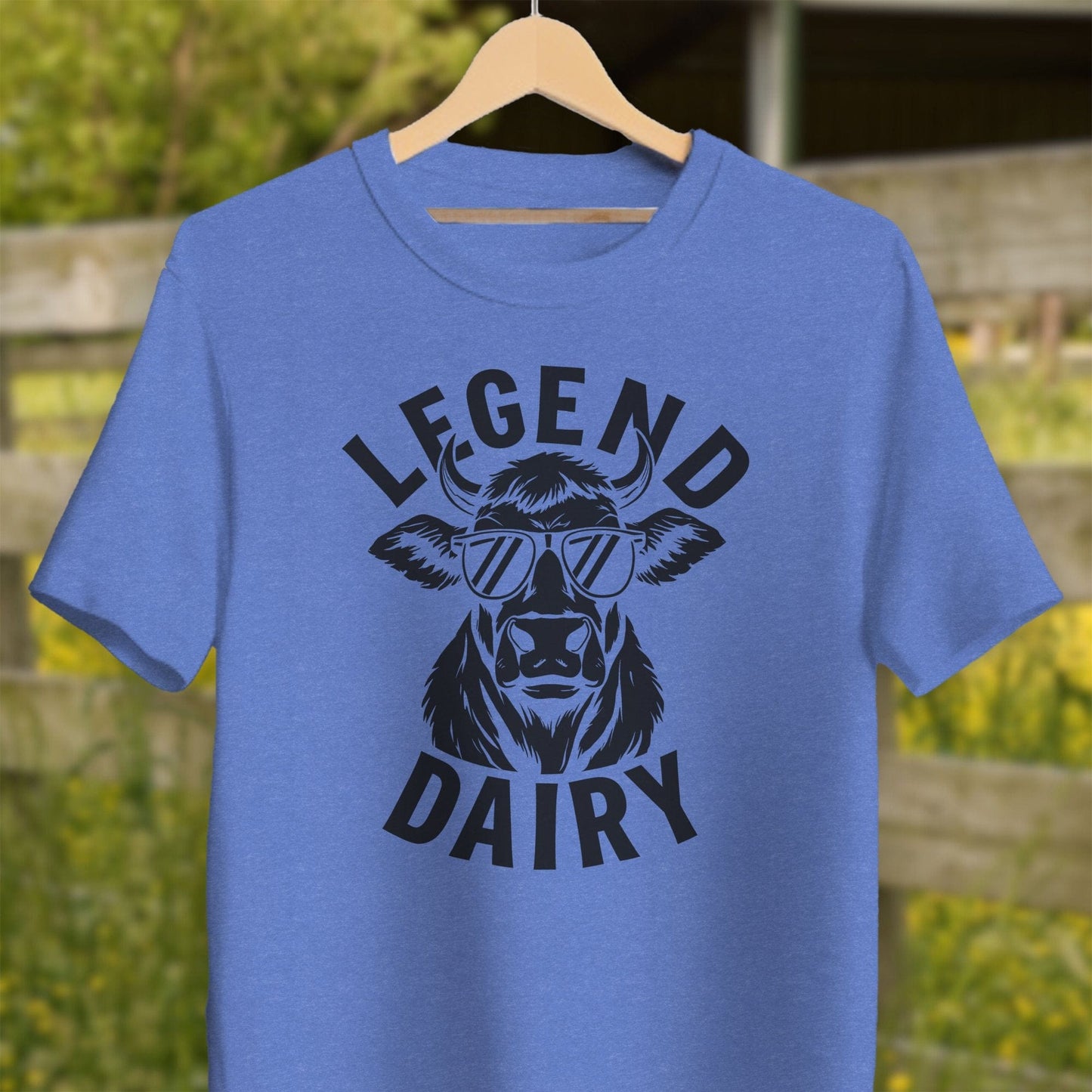 Physical Item Adult T-Shirt / XS / Heather Columbia Blue Legend Dairy Shirt