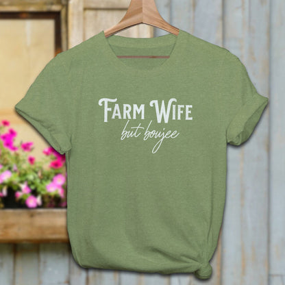 Physical Item Adult T-Shirt / XS / Heather Green Farm Wife but Boujee Shirt