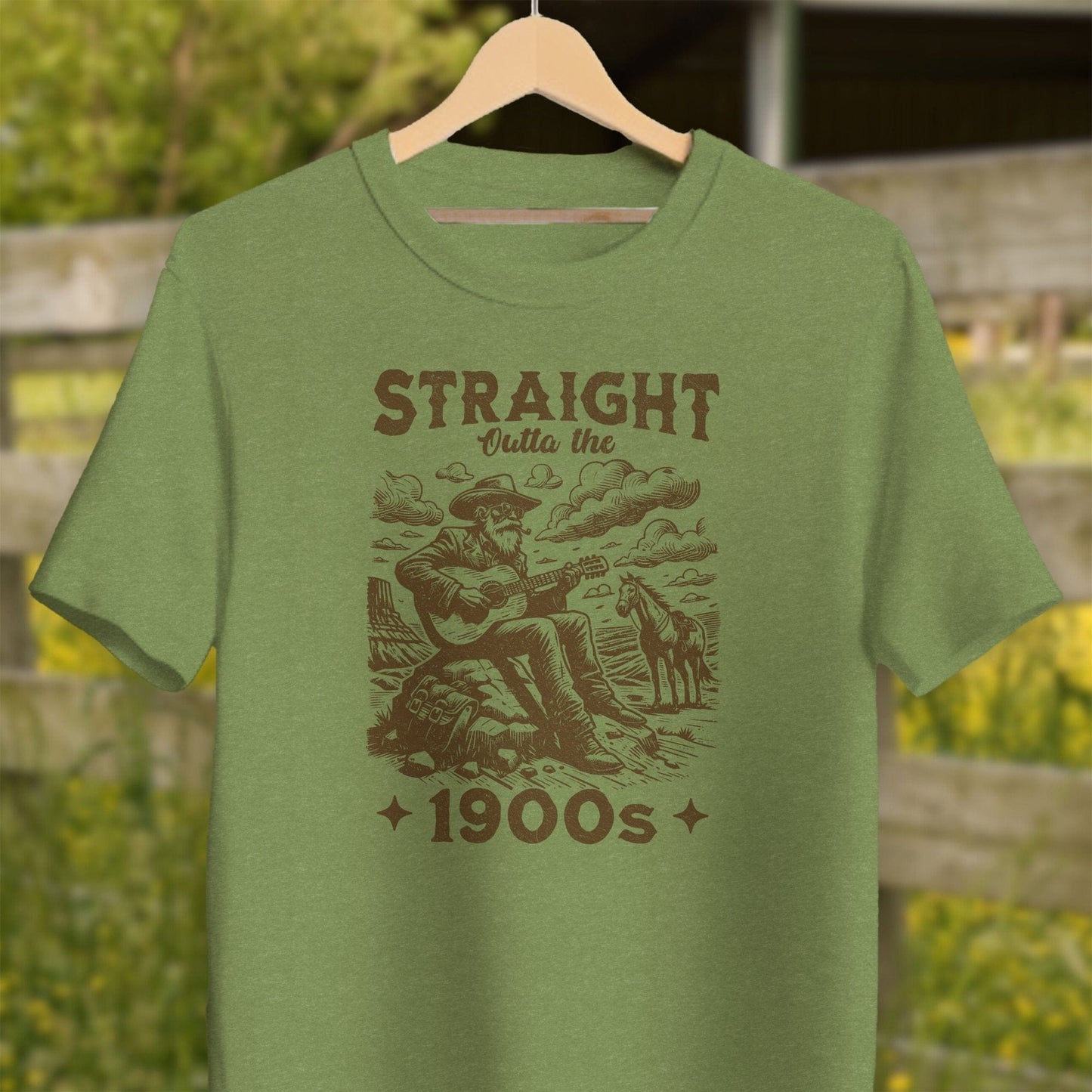 Physical Item Adult T-Shirt / XS / Heather Green Straight Outta The 1900s Shirt