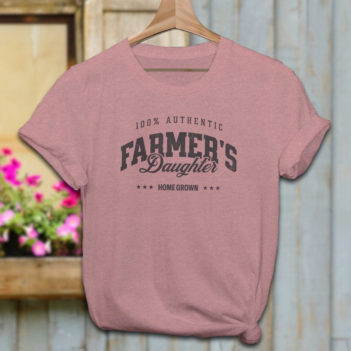 Physical Item Adult T-Shirt / XS / Heather Mauve 100% Authentic Farmers Daughter Shirt