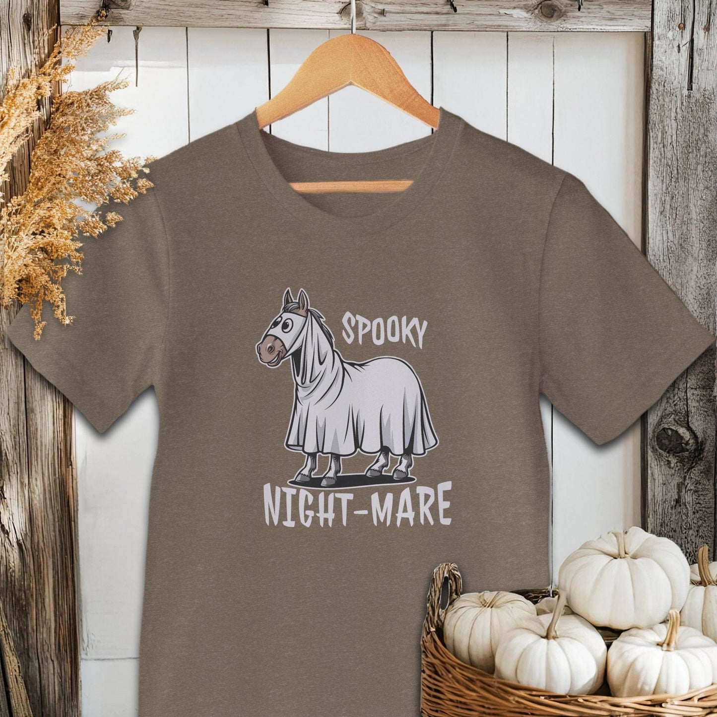 Physical Item Adult T-shirt / XS / Heather Olive Spooky Nightmare Halloween Shirt